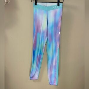 NIKE PRO WARM Unicorn Printed Training FULL Length Tights Girls Size L